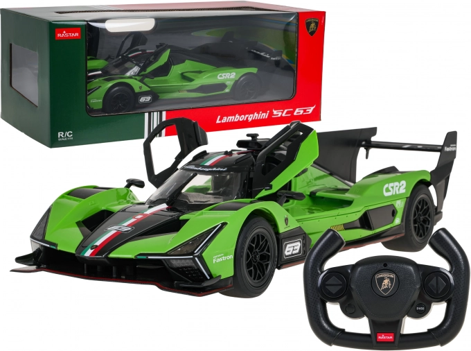 Rastar fjernstyret bil 1:14 Lamborghini SC63 grøn