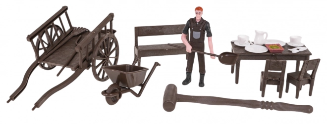 Gård med traktor + tilbehør