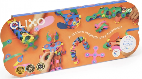 Magnetiske klodser Clixo Super Rainbow, 60 stykker
