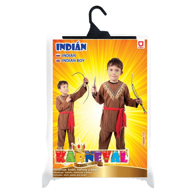 Børnekostume indianer med tørklæde (S)
