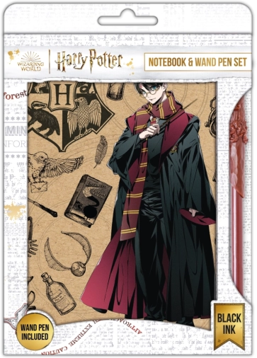 Harry Potter notesblok med pen Navy & Gold