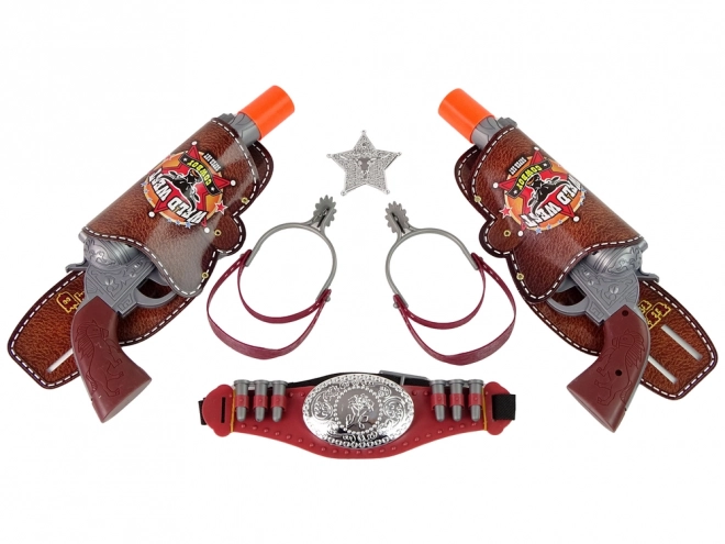 Kovboj cowboysæt To revolvere Sporer Tilbehør