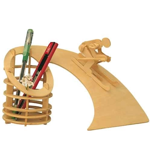 Woodcraft Træ 3D-puslespil blyantholder nedkørsel