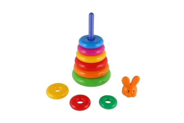 Stabelpyramide med ringe plast 28 cm ass. 2 typer i net 12m+
