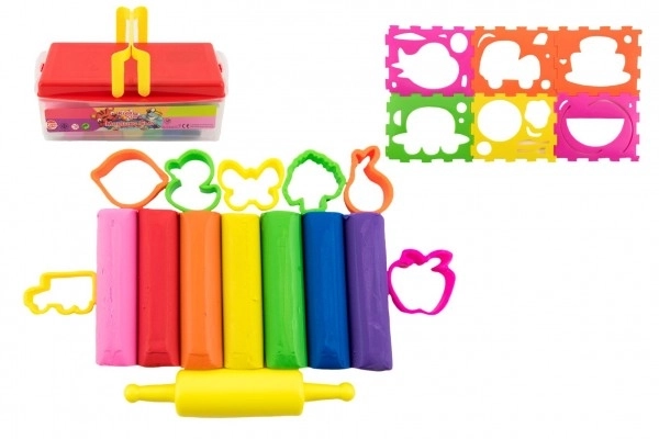 Modelervoks NARA 430g 8 stk med udstikkere 10 stk med rulle med tilbehør i plastboks 21x12x8cm