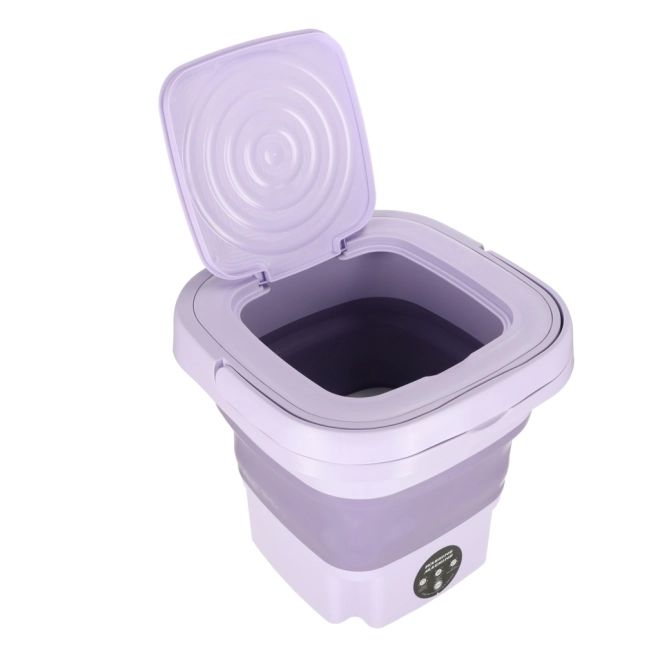 Sammenfoldelig rejsende mini vaskemaskine 8L lilla