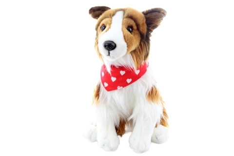 Plys Langhåret Collie med Tørklæde 26 cm MILJØVENLIG