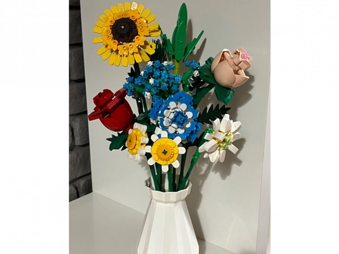 Teknisk byggesæt Engblomster med vase 618 stykker