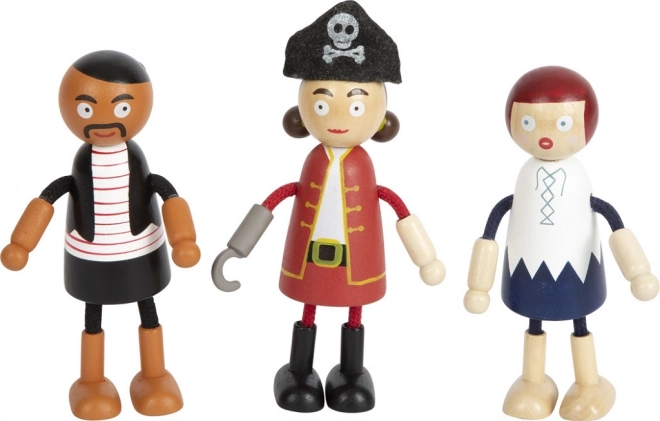 Fleksible piratdukker af træ