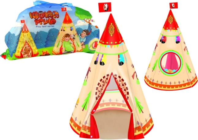 Børne-teepee telt til værelse og have, cremefarvet, 160 × 105 cm