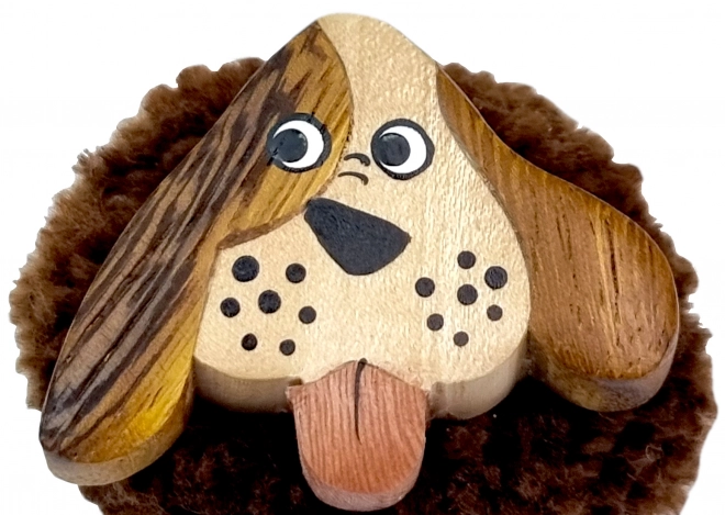 Dvœdetti Stor træ magnet med pompom Hund