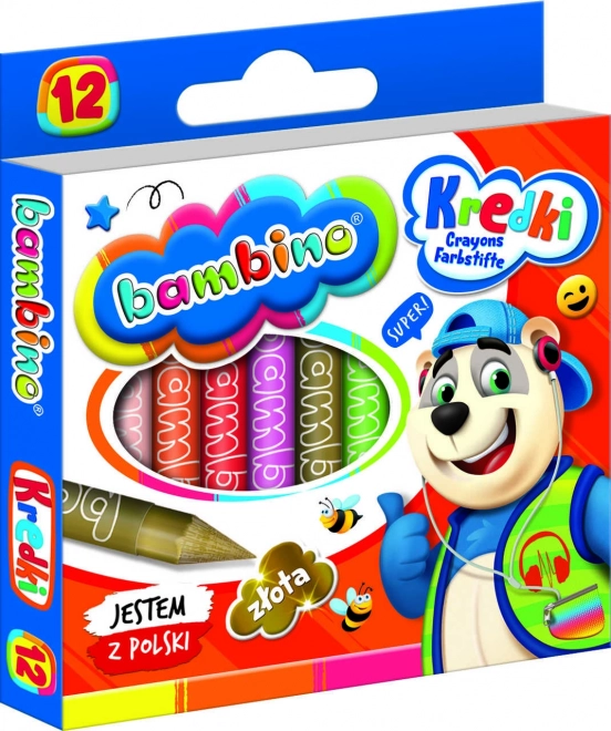 Grafitfarvede vokskridt Bambino - 12 stykker