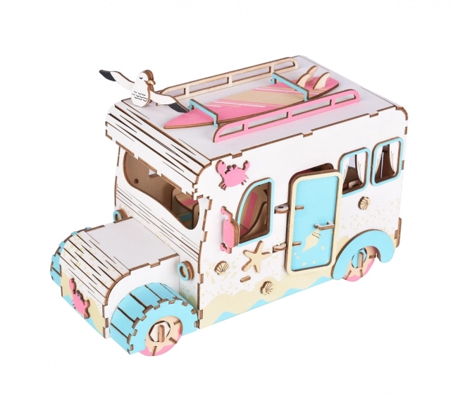 Træ 3D puslespil Campingvogn