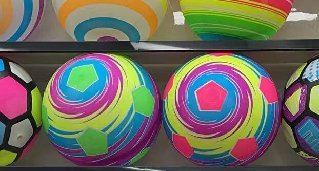 Bold gummi ikke oppustet - fodbold regnbue 22 cm