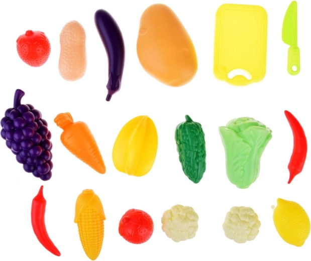 Farverigt sæt af frugt og grøntsager