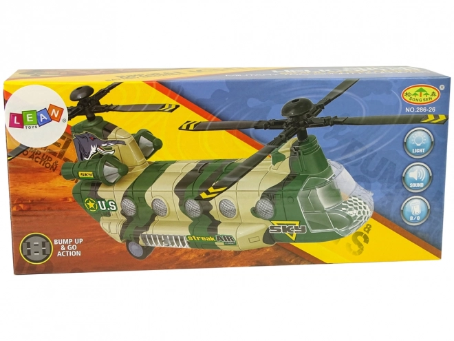 Militærhelikopter med LED-lys og lyde