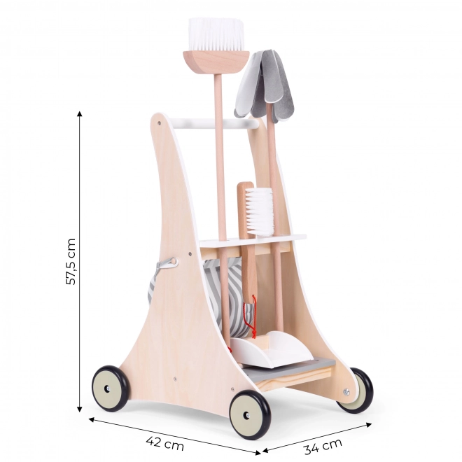 Beige rengøringsvogn i træ ECOTOYS