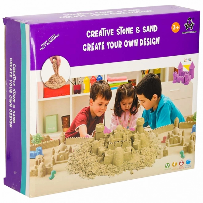 Kinetisk sand i kasse 1 kg sandkasse - 27 dele