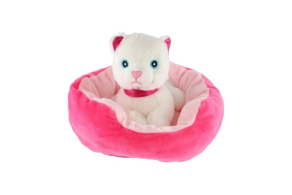 Lille hund i rede plys 4 farver 22x24cm 24m+