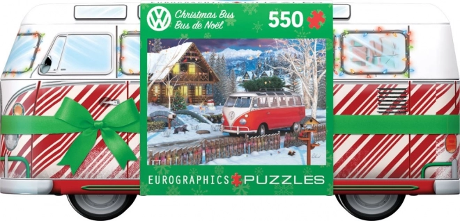 EUROGRAPHICS puslespil i dåse med julebus Volkswagen 550 brikker