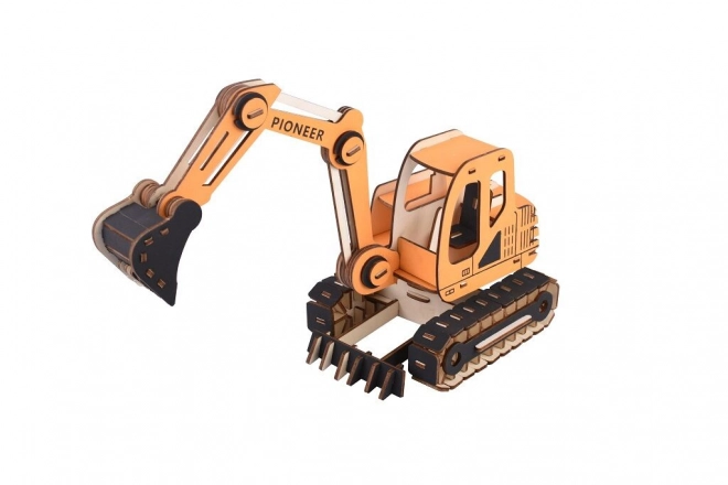Woodcraft Træ 3D puslespil Gravemaskine orange