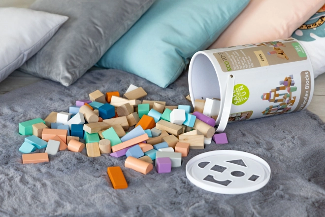 Træklodser 100 stk i spand med sorter Ecotoys