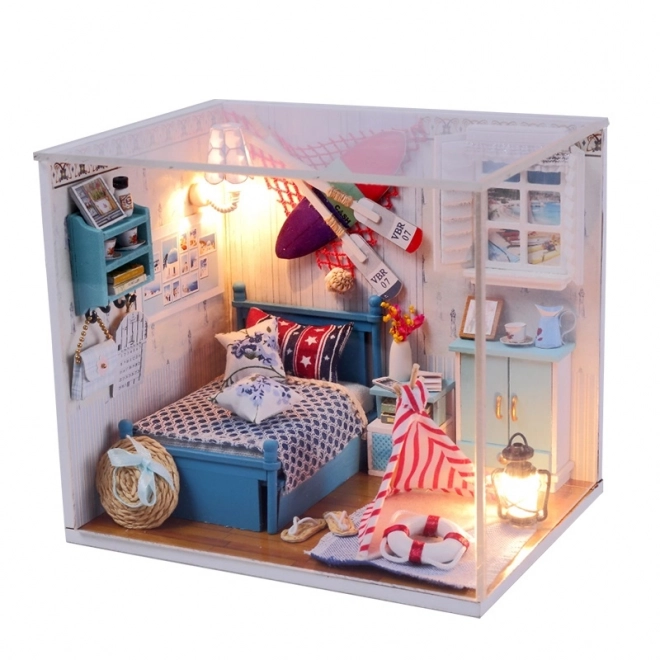 Nitten miniatur huse Brandons værelse