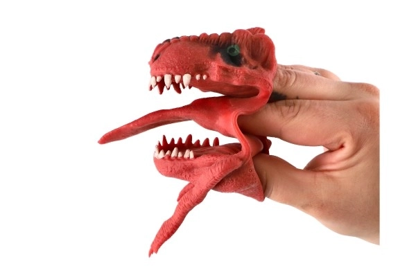 Dino-dukke til fingeren 6x8cm silikone 3 farver
