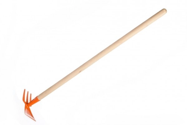 Teddies børnemotter med dobbelt funktion orange med skaft 80 cm