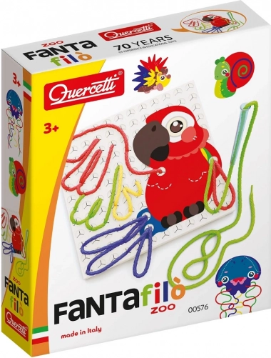 Quercetti Fantafilò Zoo broderi- og snøresæt til børn