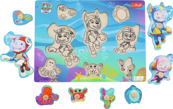 Trefl træpuslespil Paw Patrol under vandet