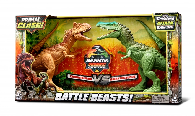Primal Clash! Dino kamp sæt Carnotaurus VS Gigantosaurus 21 cm
