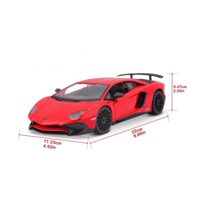 Metalmodel Bburago Lamborghini Aventador rød 1:24