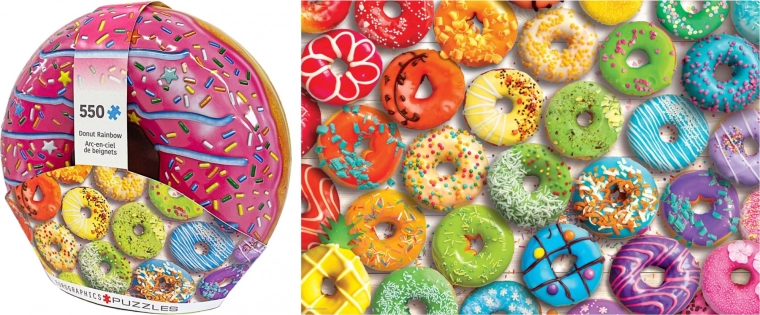 EUROGRAPHICS puslespil i dåse Donutregnbue – 550 brikker