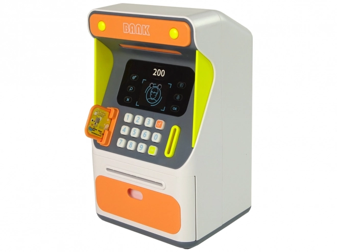Bankomat Sparegris Sensor ansigtsgenkendelse PIN Opsparing Orange
