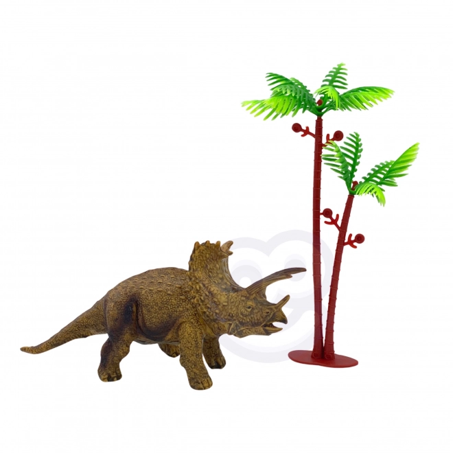 Sæt af dinosaurfigurer med spilleunderlag og kuffert
