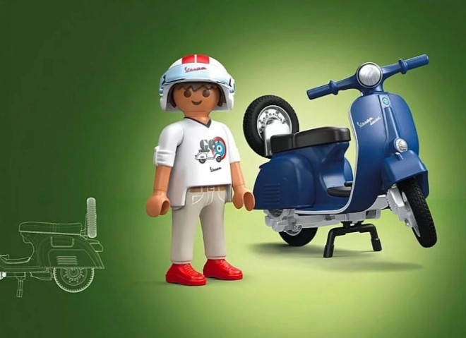 Sæt med figurer Playmobil Vespa 150 Sprint Veloce 1969 blå