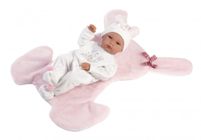 Realistisk dukke New Born pige med hele vinylkroppen 35 cm
