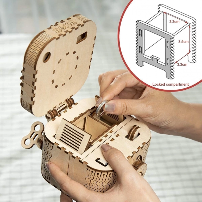 RoboTime 3D træ mekanisk puslespil Smykkeskrin