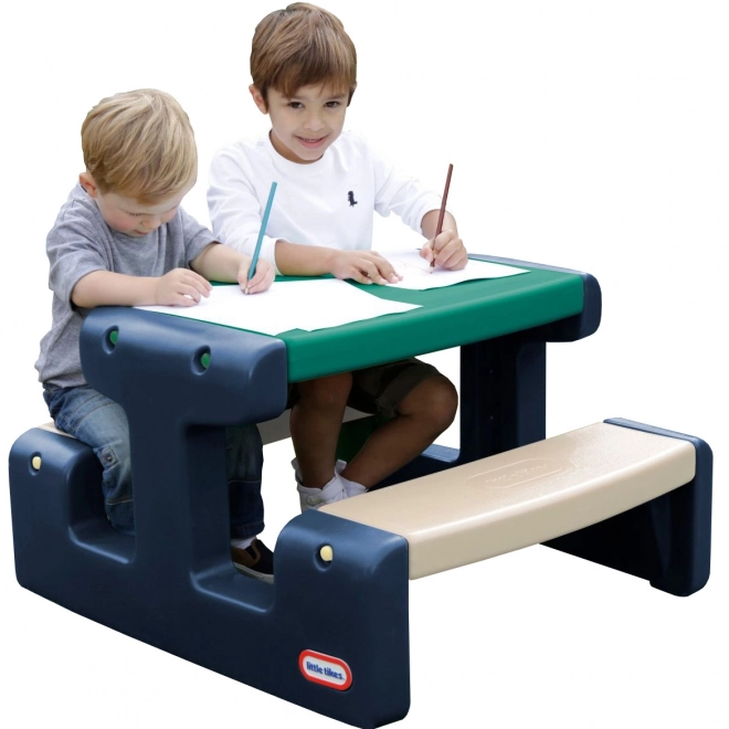 Børnepicnicbord blå-grøn Little Tikes til haven