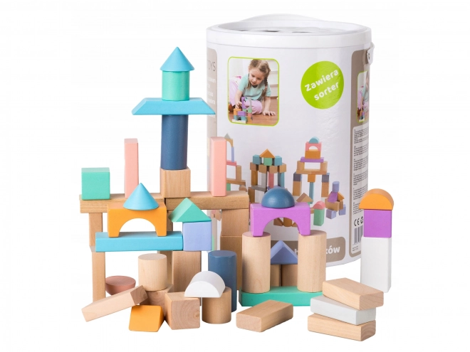 Træklodser 100 stk i spand med sorter Ecotoys