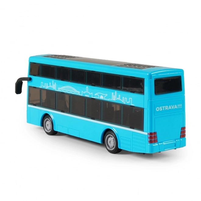 Tobedækket legetøj bus blå 20 cm