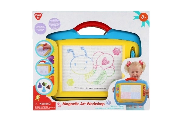 Magnetisk tegnetavle plast 20x15cm i kasse 38x32x5cm