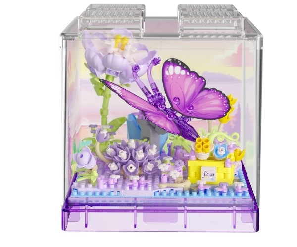 Byggesæt mini KOCO Sommerfugl plastik 471 stk i æske 11x12x11cm