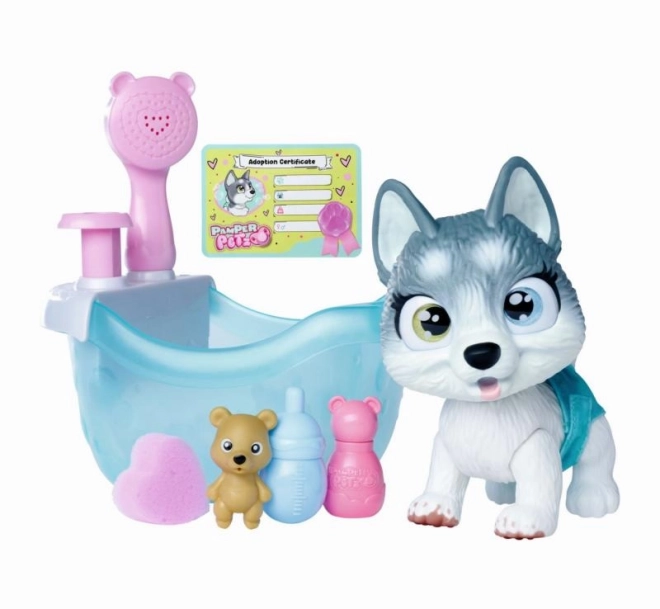 Hvalpe Husky Pamper Petz i badekar