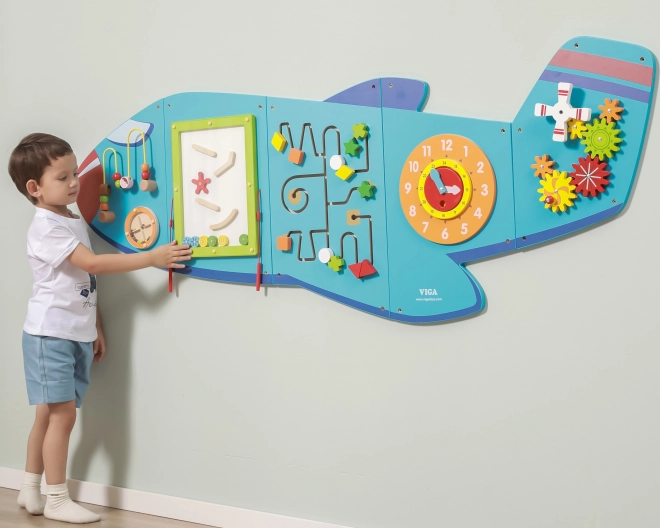 Trævægsensorisk tavle Fly VIGA Montessori