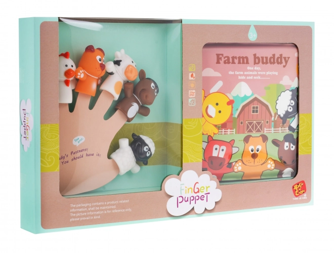 Sæt af gummidukker til gård + brochure