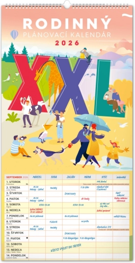 Vægkalender Familieplanlægger XXL 2026