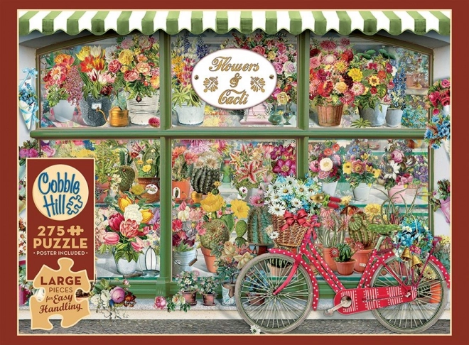 Puslespil Blomster- og Kaktusbutik Kage Nem Håndtering 275 Brikker