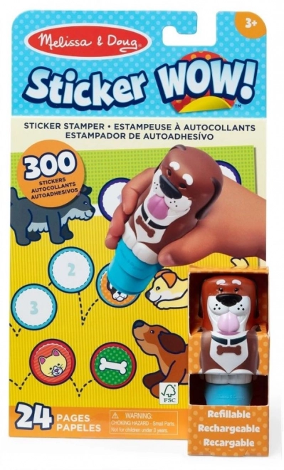 Mærkat WOW! Stempelklistermærke hund